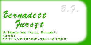 bernadett furszt business card