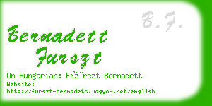 bernadett furszt business card